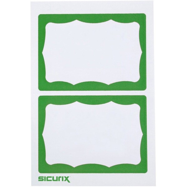 Sicurix Badge, Adhsve, Grn Brdr, 100PK BAU67646 - main